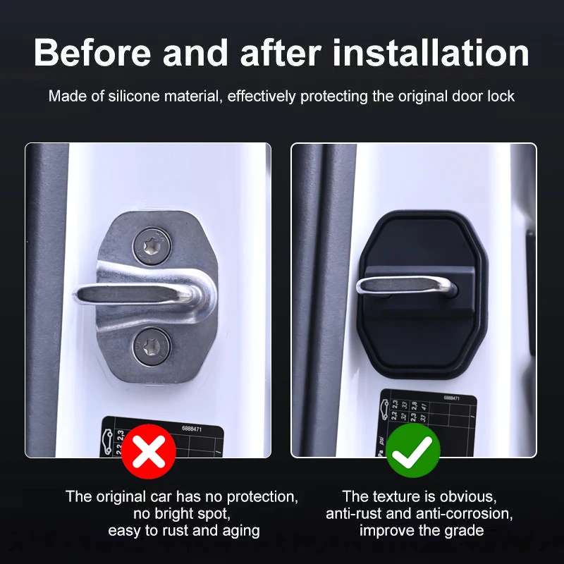 لسيارة جيب رينيجيد جراند شيروكي دليل فريلانسر كوماندر رانجلر غطاء قفل باب السيارة غطاء حماية من السيليكون #5