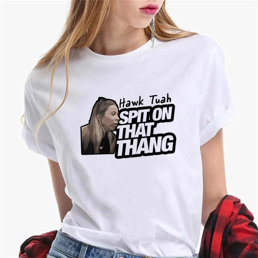 Hawk Tuah t-shirts women designer t shirt female 2000s clothes