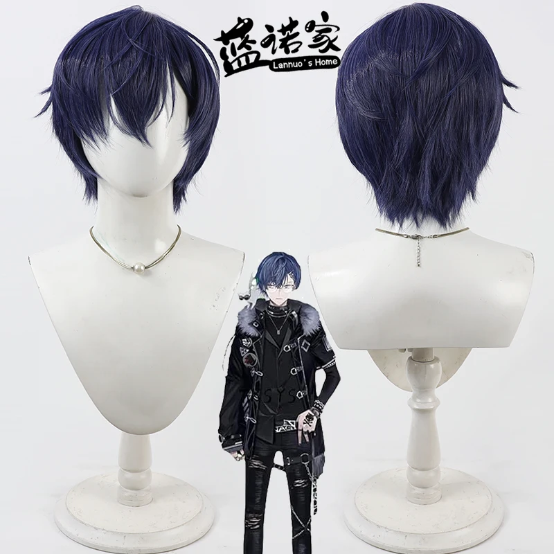 

Nijisanji EN Ryuwolf, парик для косплея Niji Virtual Cos, парик для косплея на Хэллоуин, карнавал, реквизит для вечеринки, синтетические волосы, жарка + шапочка для парика