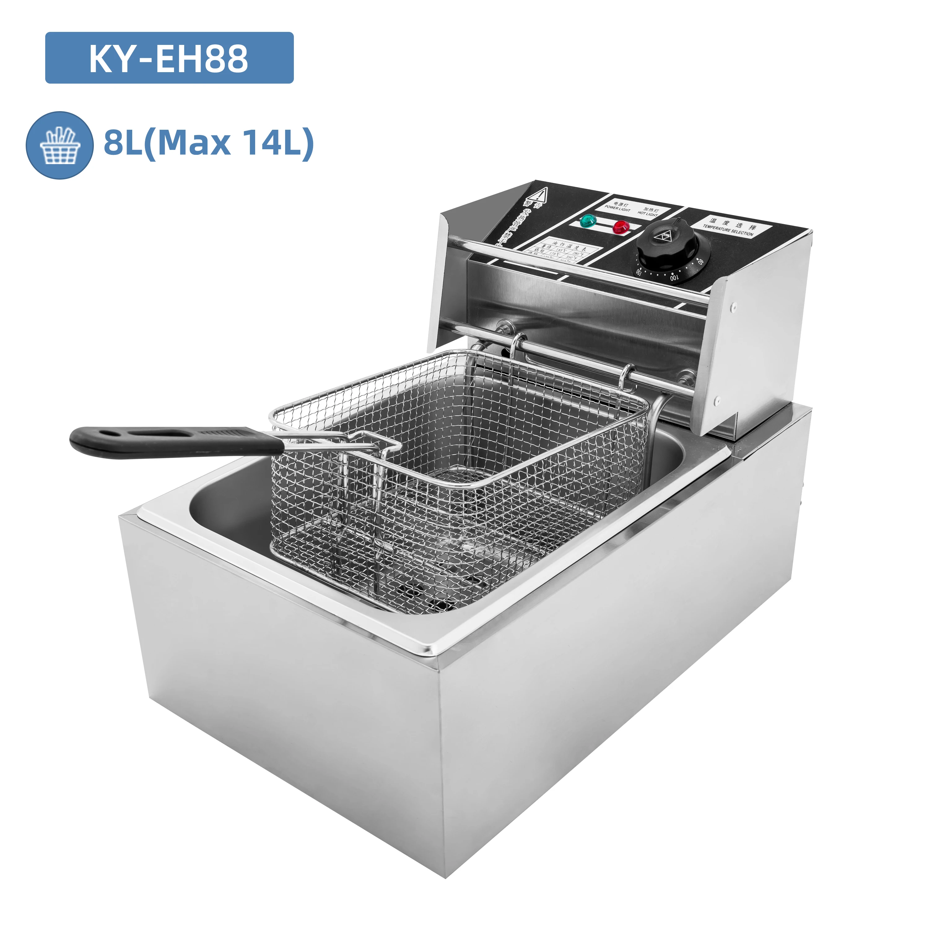 8L Electric Chicken Fryer CE Certificated Restaurant Commercial Adjustable Deep Fryer Machine