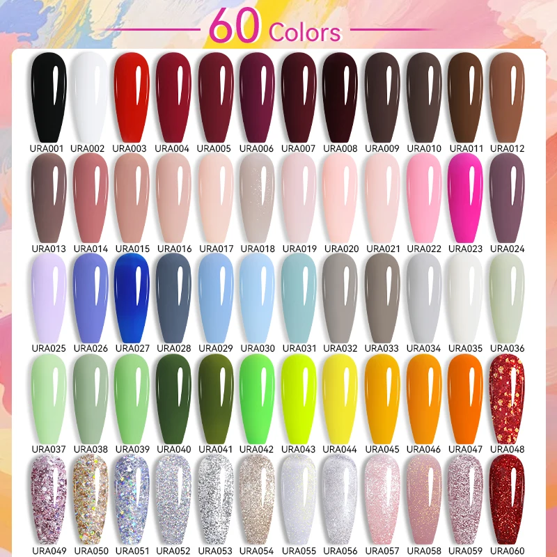 UR SUGAR 15ml Pink Gold Sparkling Glitter Series Gel Nail Polish Nail Art Varnish Semi Permanent Soak Off UV Gel For Nail