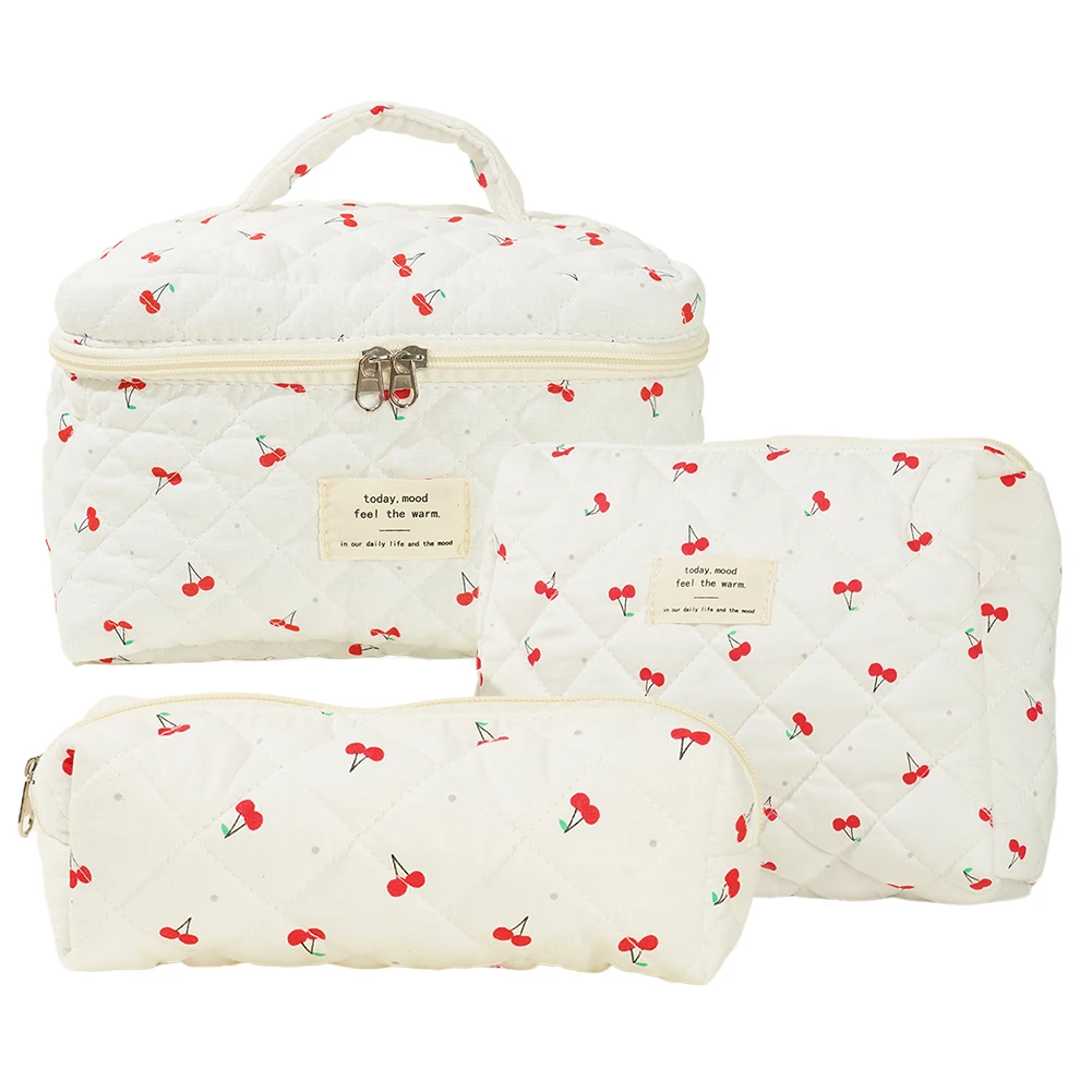 

Women Quilted Makeup Bag Portable Cosmetic Pouch Large Capacity Aesthetic Cosmetic Bag Cosmetic Clutch Bag Outdoor Travel Bag