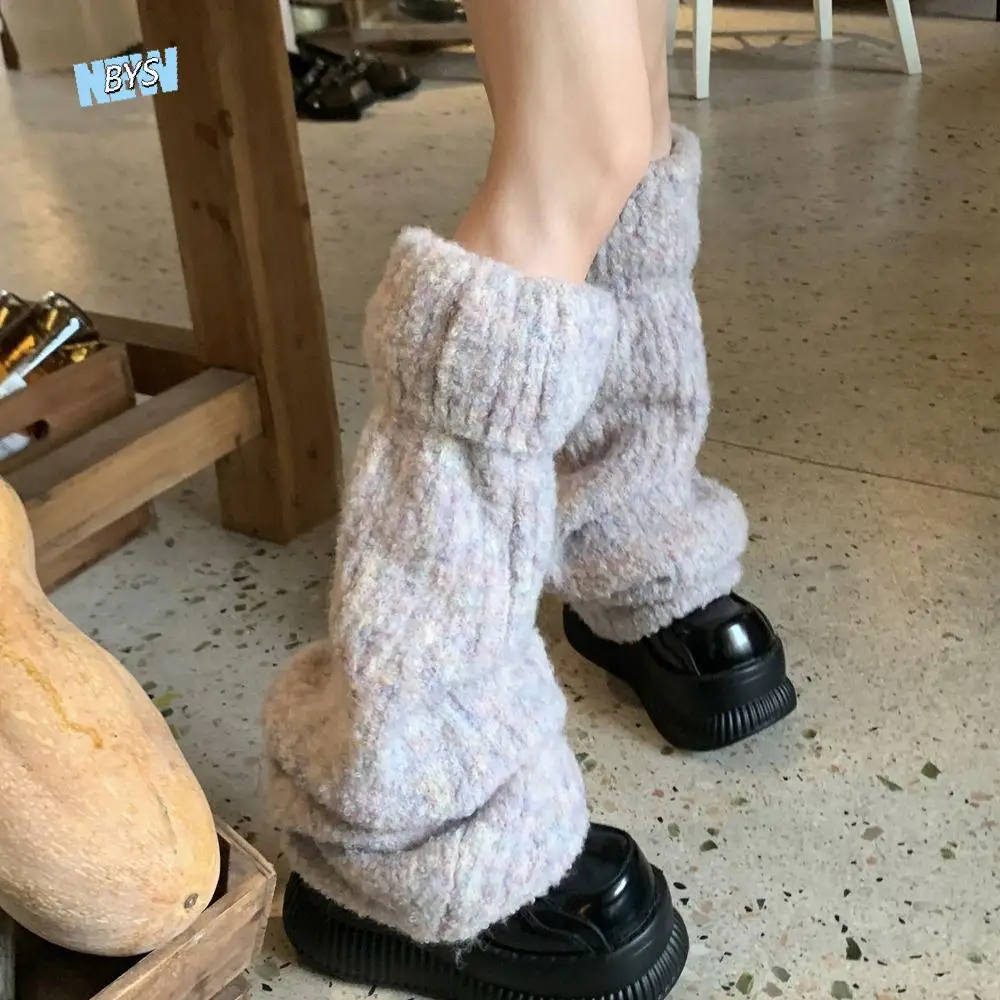 

Harajuku Thick Warm Winter Leg Warmers Y2K Kawaii Plush Leg Socks Lolita JK Foot Cover Kinted Leg Warmer Spicy Girls