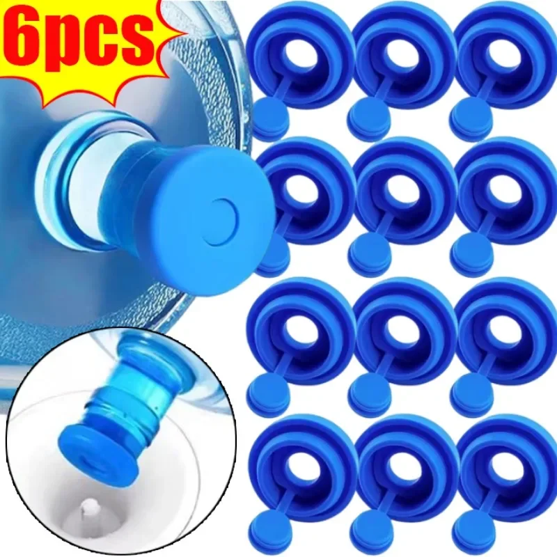 6/1PCS Silicone Water Jug Lids Leak Proof Sealing Covers Replacement Drinking Water Bucket Cap Home Barreled Water Bottle Lids