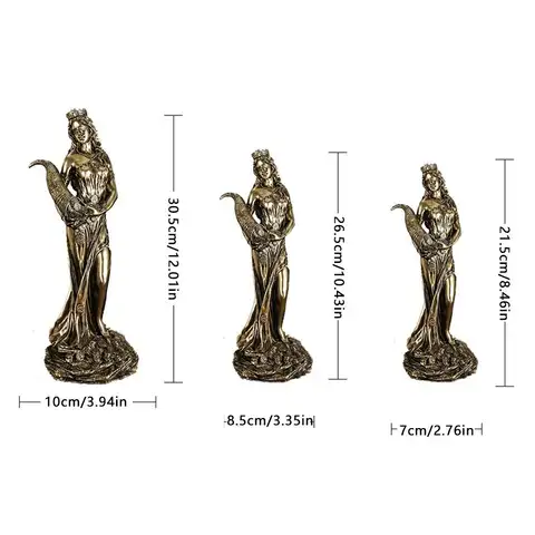 Greek Goddess of Wealth Ornament Vintage Resin Lucky Crafts Figurines Home Decoration Statue Fortune Statue Office Desktop Decor