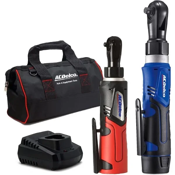 ACDelco ARW1209-K9 G12 Series 12V Li-ion Cordless ¼” & 3/8” Ratchet Wrench Combo Tool Kit with Canvas Bag