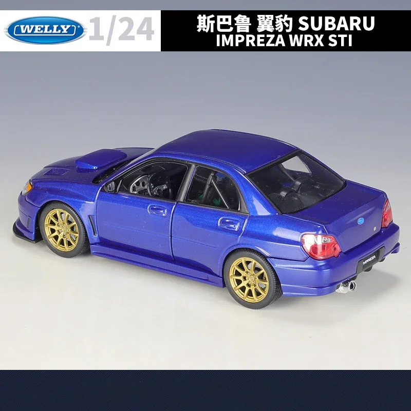 WELLY 1:24 SUBARU IMPREZA WRX STI Simulation Alloy Car Model - Suitable for Children\'s Toys and Collections