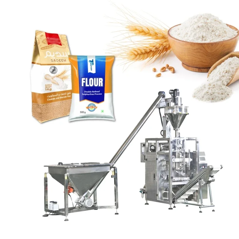 High accuracy automatic 1kg flour packaging machine cassava maize corn wheat flour milk powder packing machine