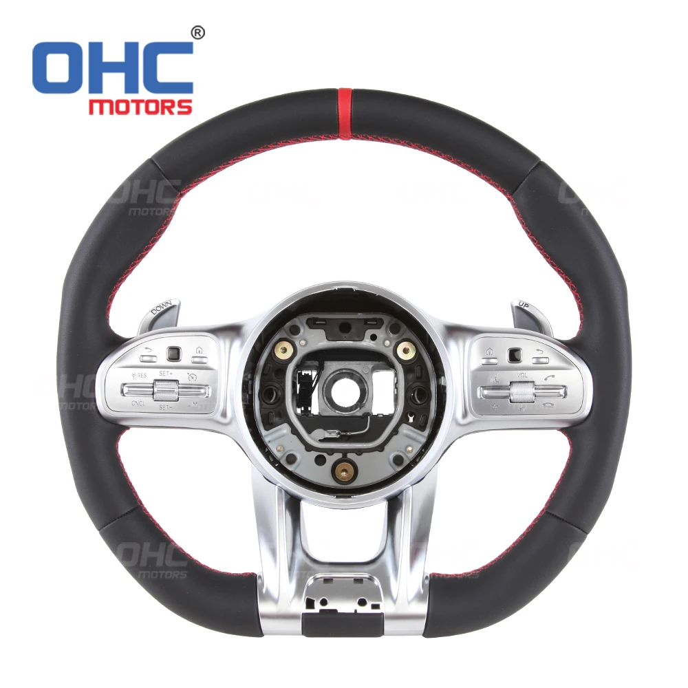 

A-MG Leather Car Steering Wheel Fit for Merce-des Ben-z AMG W176 W213 W217 W218 W222 C117 C217 X166 AMG
