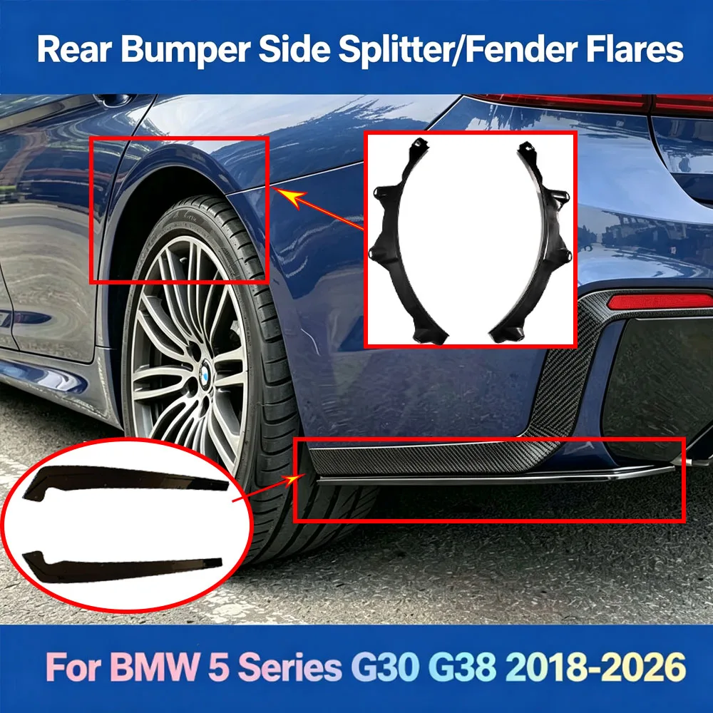 Rear Bumper Side Splitter MP Style for BMW 5 Series G30 G38 2018-2026 Fender Flares M5 Style Diffuser Auto Accessories Tuning