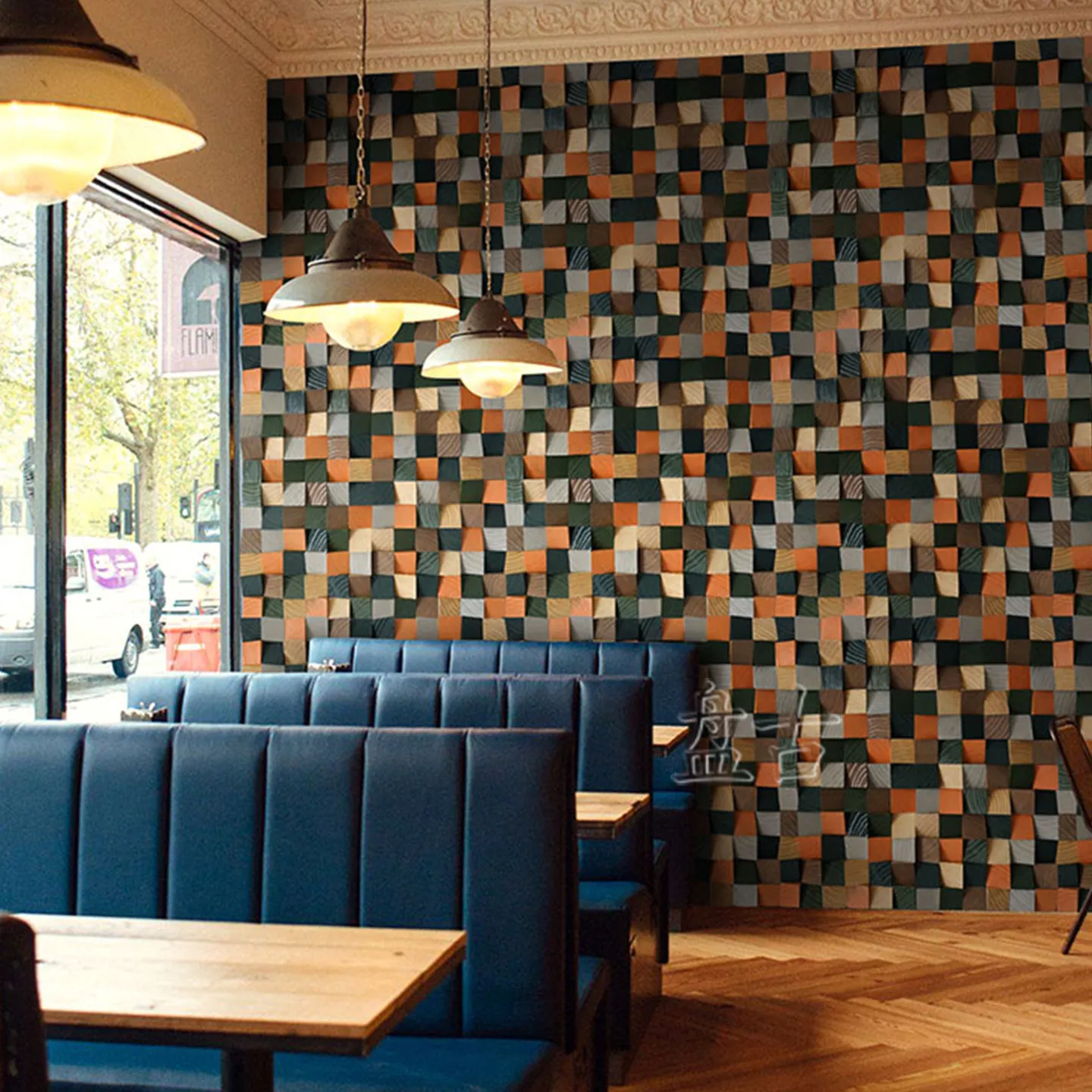3D Solid Wood Mosaic TV Background Wall Art Decor Acoustic Diffuser Panel Secondary Residue Hanging Painting Wall Decor For Home