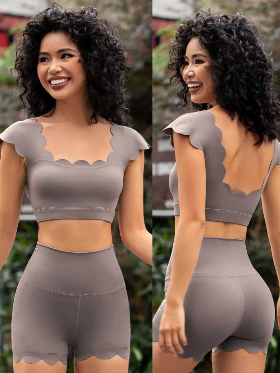 

Топ для йоги с коротким рукавом, поддерживающий, удобный, дышащий, с декоративными элементами, для женщин, для йоги, фитнеса, тренировок, бесшовный, влагоотводящий