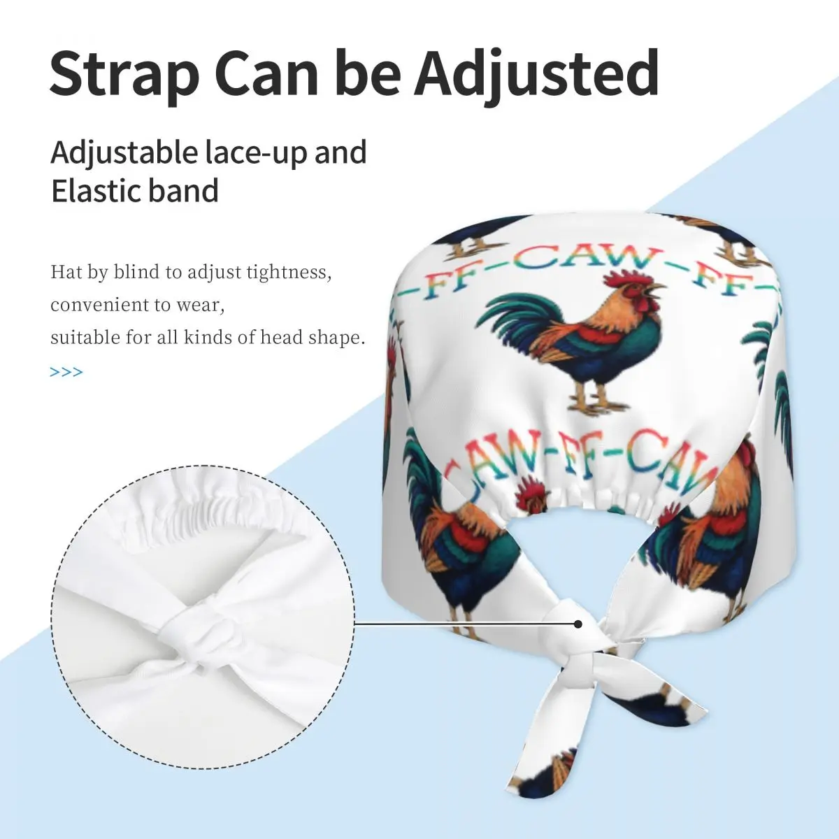 Chapeau de gommage de travail F-CAW-F, chapeaux d'allaitement de poulet unisexe pour femmes, casquette médicale tendance, support réglable, casquettes de travail pour cheveux longs