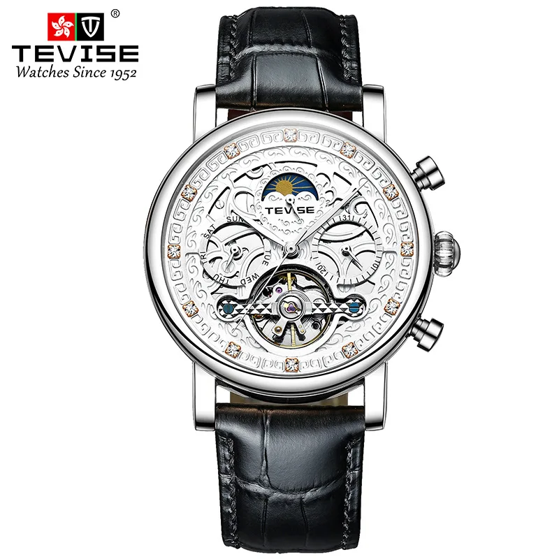 Orologio da official-website2024Men con diamanti Day and Night Star Tourbillon Business Watch orologio meccanico con calendario Casual