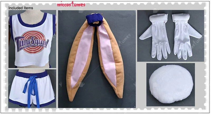 Miccostumes disfraz de conejo con guantes y accesorio para el cabello para mujer, disfraz de Cosplay de Halloween