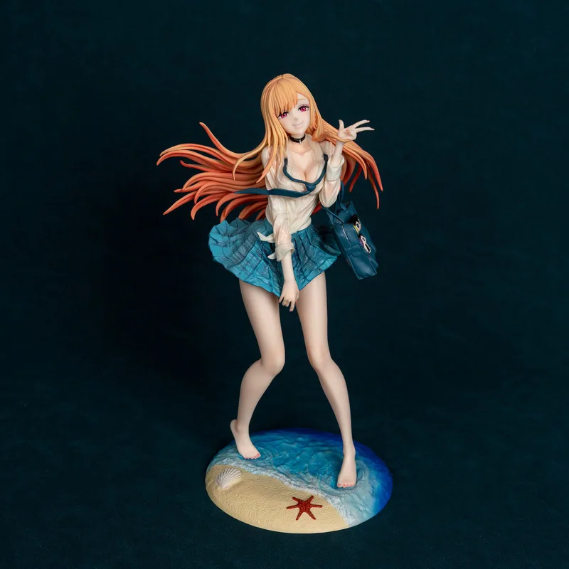 27cm My Dress-Up Darling Kitagawa Marin On The Beach Anime Girl Figure Model Statue Collection Desktop Decoration Ornament Toys