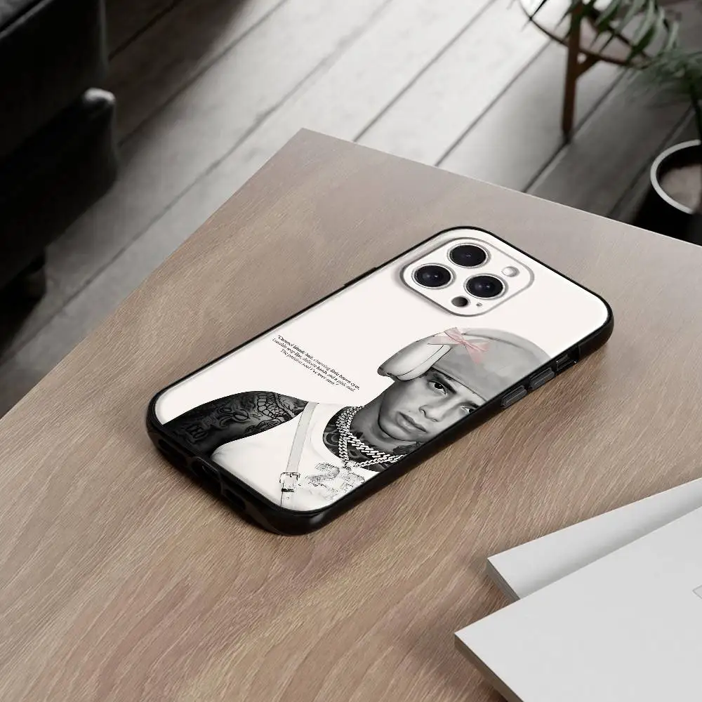 حافظة هاتف مغني الراب C-Central Cee لهاتف آيفون 17 16 15 14 13 12 11 X XR XS Plus Pro Max غطاء أسود ناعم صغير