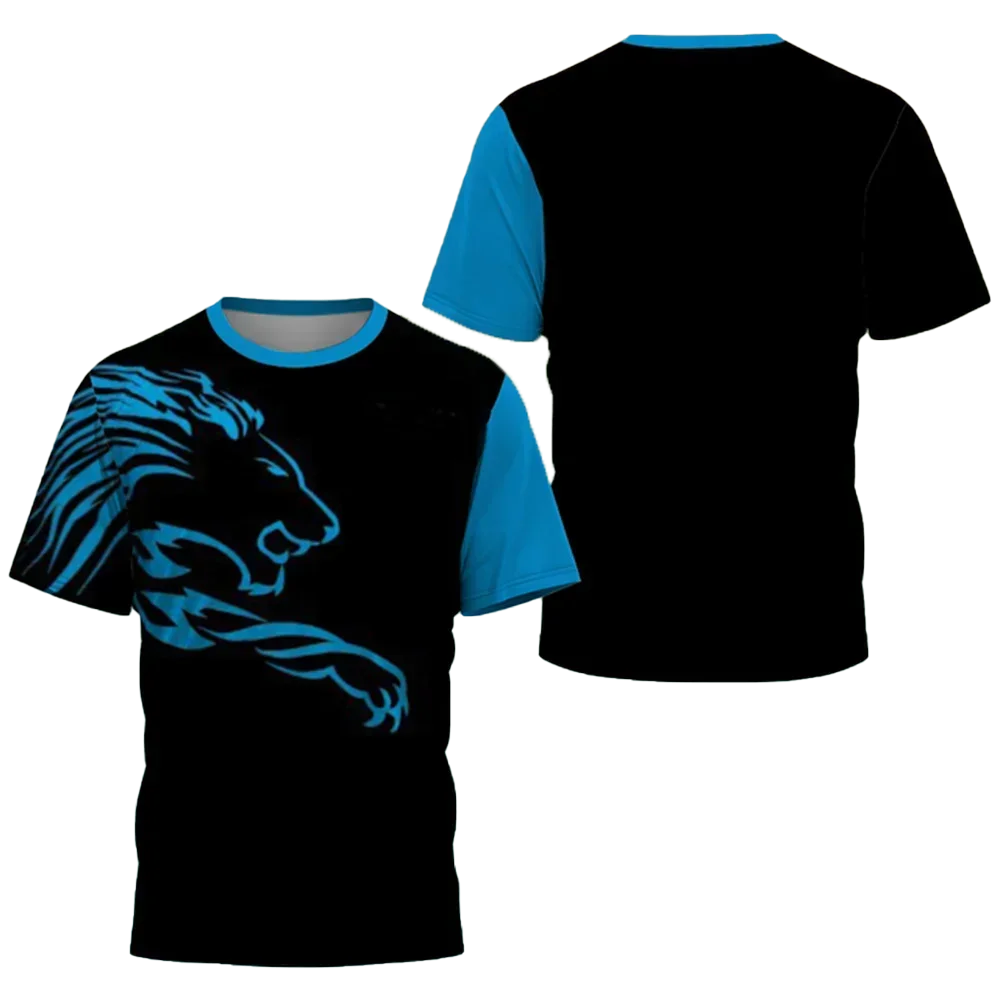 

Лето 2022, простые повседневные спортивные топы с принтом льва, круглым вырезом и короткими рукавами, дышащие, впитывающие пот, быстросохнущие спортивные топы