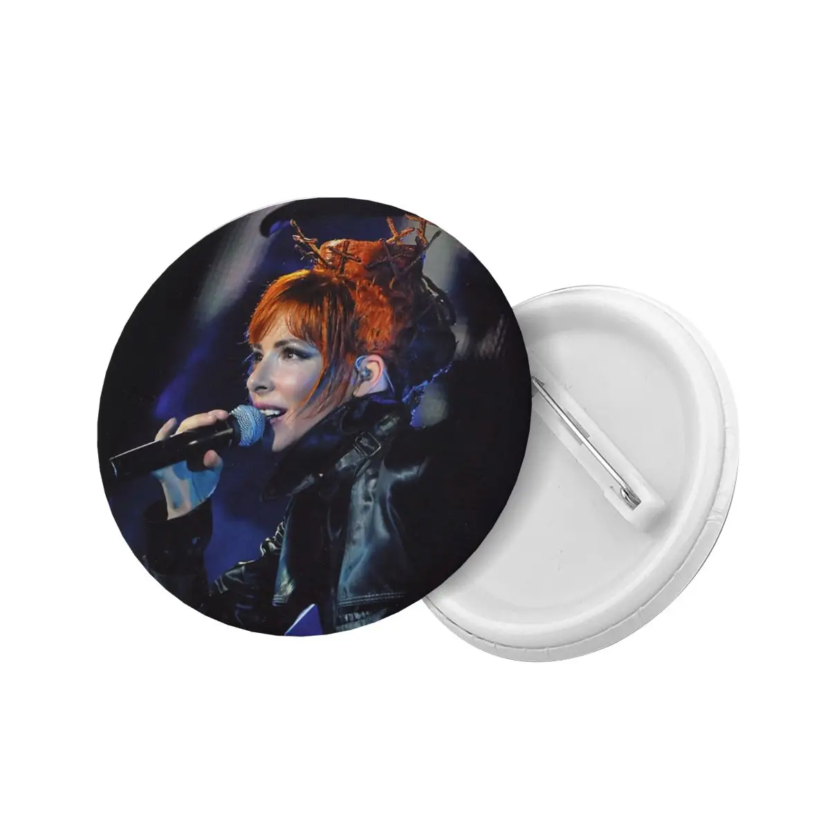 Beautiful Mylene Farmer Round Button Pin for Hats Customizable French Singer Pinback Badge Brooch