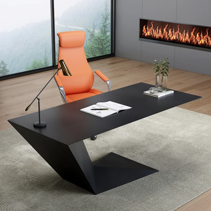 Customize CEO Desk, High-end Study Desk, Light Luxury Office Boss Desk, Simple Modern Single Desk