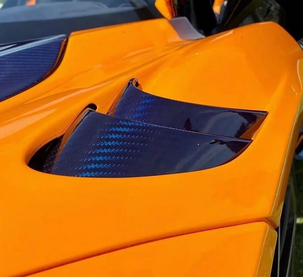 

Для McLaren 720S до 765LT с открытым карбоновым передним крылом и комплектом корпуса брызговика, детали из углеродного волокна