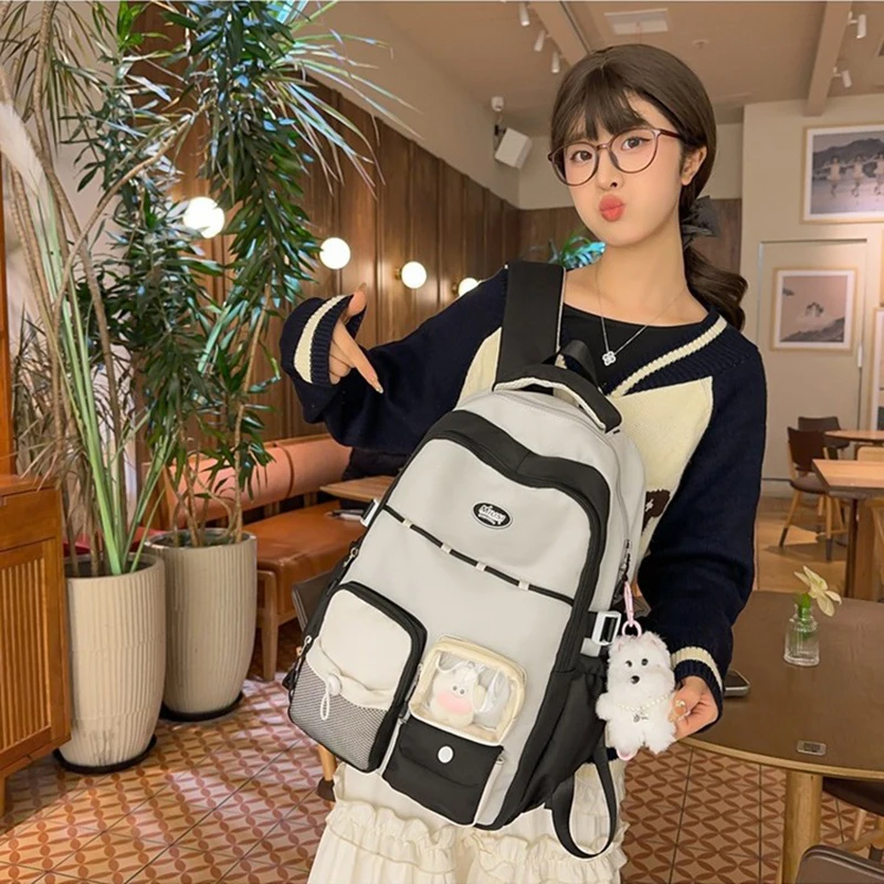 Large-capacity Schoolbag Female Versatile High Student Bag Female High-end Junior  School Student Travel Trend Backpack