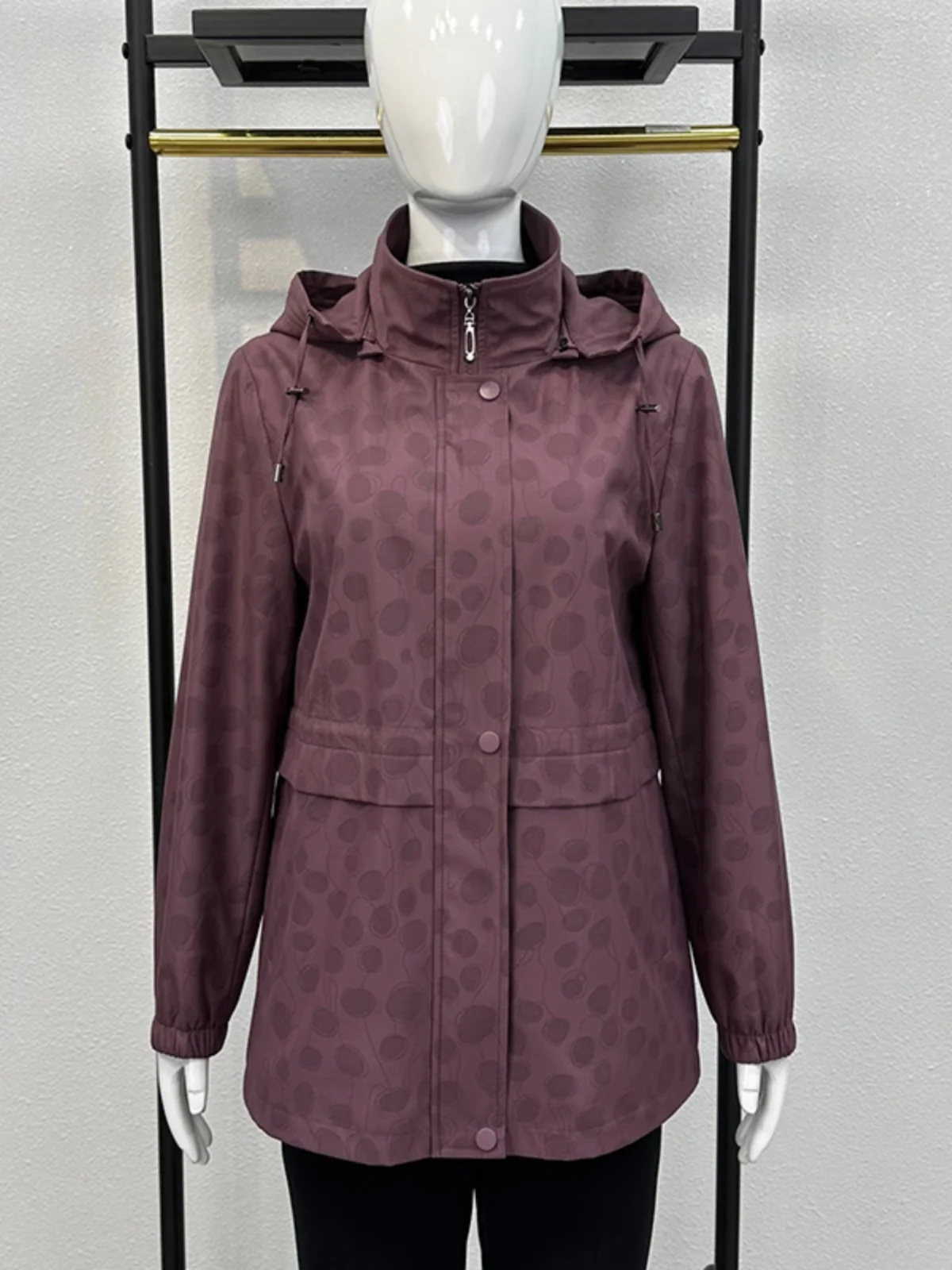 

Sli Mom Coat Jaet Autumn Spring Large Size Middle Aged And ly Women's Faionable Outerwear Commute Sle Polyeste...