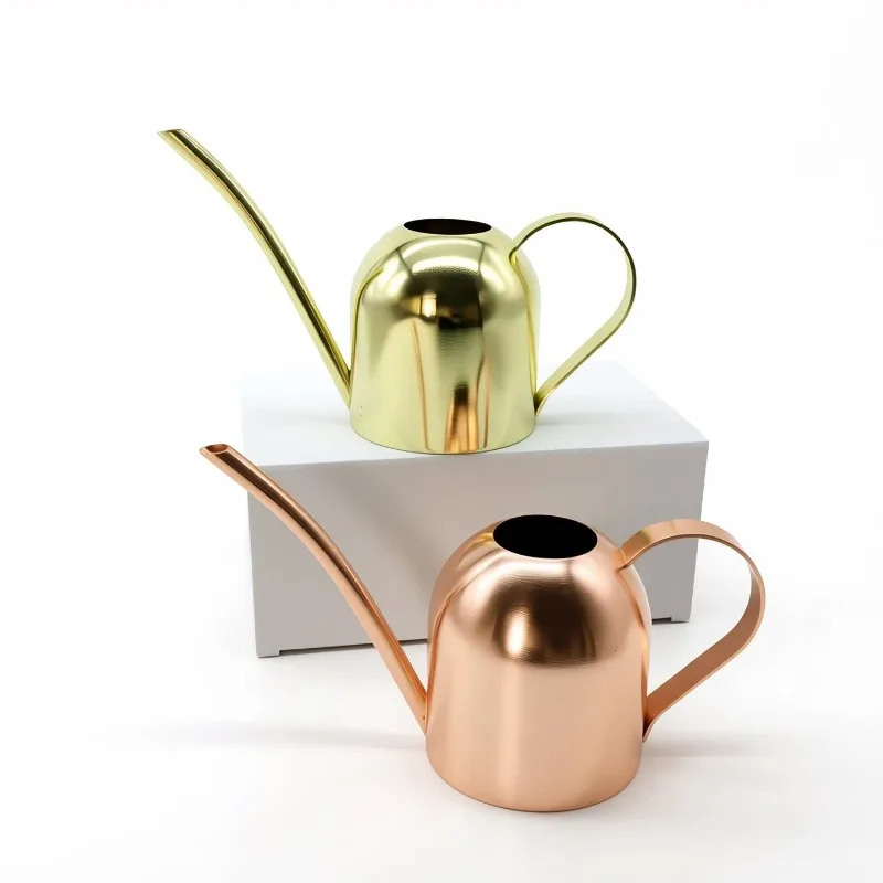 Long mouth watering kettle Stainless steel succulent watering kettle Gardening metal gold watering device