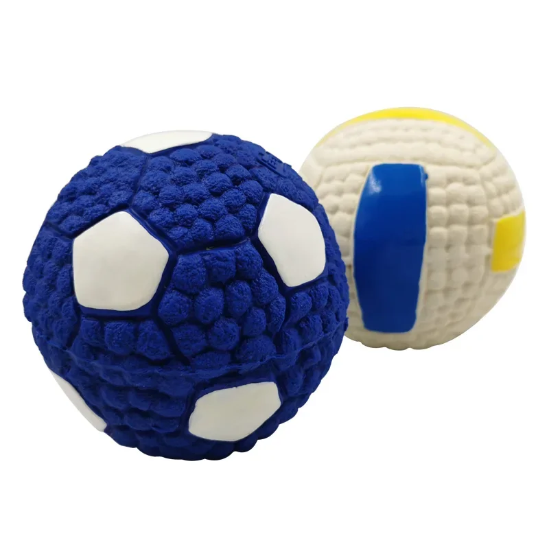 Soft Pet Ball Squeaky Toy For Small Large Dog Rugby Tennis Volleyball Football Basketball Latex Tooth Cleaning Training Toys