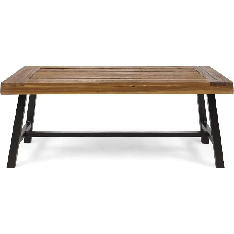 

Carlisle Outdoor Acacia Wood Coffee Table, Sandblast/Rustic Metal