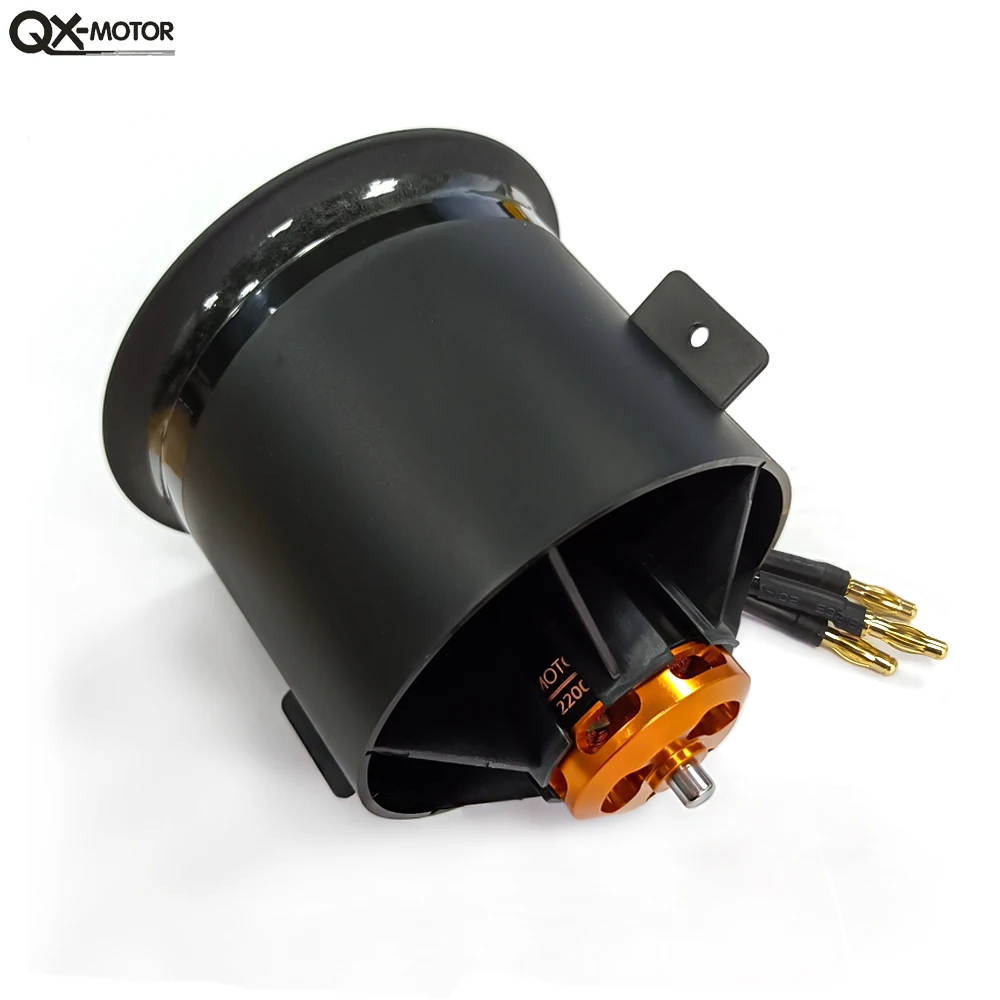 

QX-MOTOR 70 мм EDF QF3027 2200KV с бесщеточным двигателем, 12-лопастной канальный вентилятор CW CCW, используется 100A ESC для деталей RC Multirotor Jet plane