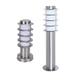 Outdoor Waterproof Path Light,L30cm L45cm Stainless Steel + White Acrylic Shade Outdoor Post Lamp,Rust-proof E27 Pillar Lighting