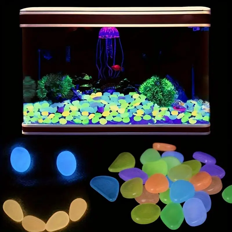 

100/500 шт. - Светящиеся камни для сада и улицы, декор для растений в горшках, украшение для создания микроландшафта, декор для аквариума, праздничное украшение