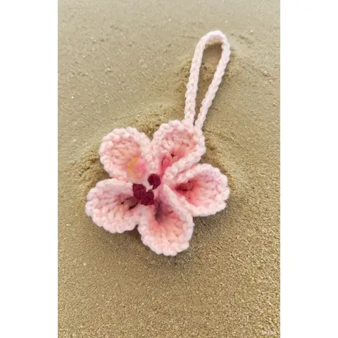 हिबिस्कस फूल कार हैंगिंग आभूषण, क्रोशिया हवाईयन उष्णकटिबंधीय फूल बैग आकर्षण सजावट कार रियर व्यू मिरर समुद्र तट सहायक उपकरण ( 8 best sales जपापुष्प - №8