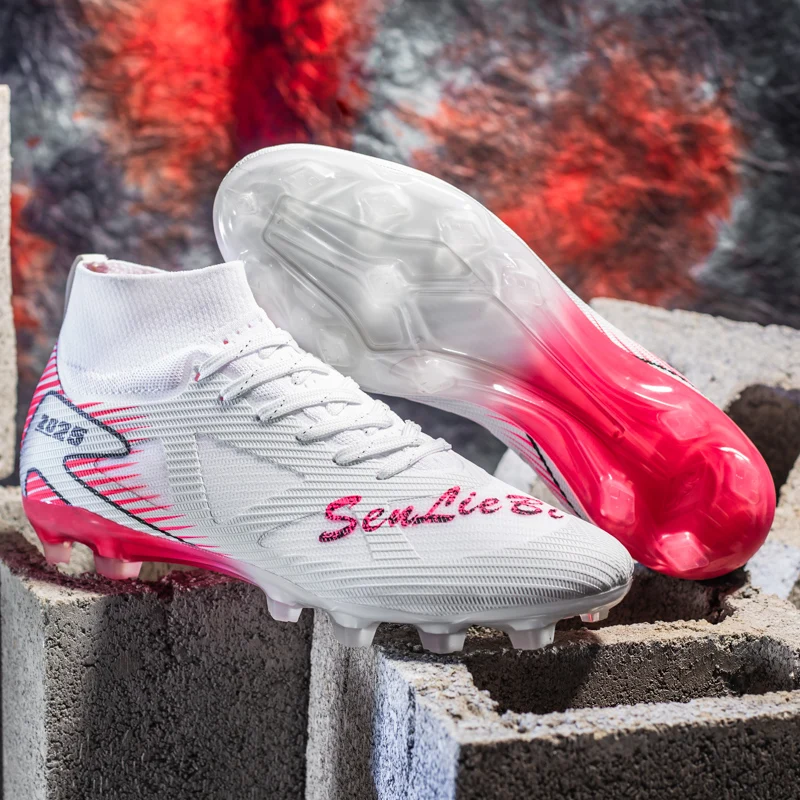 

New Men Soccer Shoes Cleats Sneakers High-top Non-Slip Futsal High-quality Football Boots Grass Match Indoor Hot-selling FG/TF