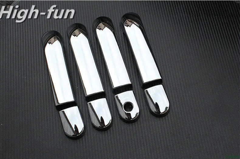 For Nissan March Micra K12 Tiida C11 2003 - 2010 Glossy Black Car Door Handle Covers Trim Styling Stickers Overlay Accessories - view 5