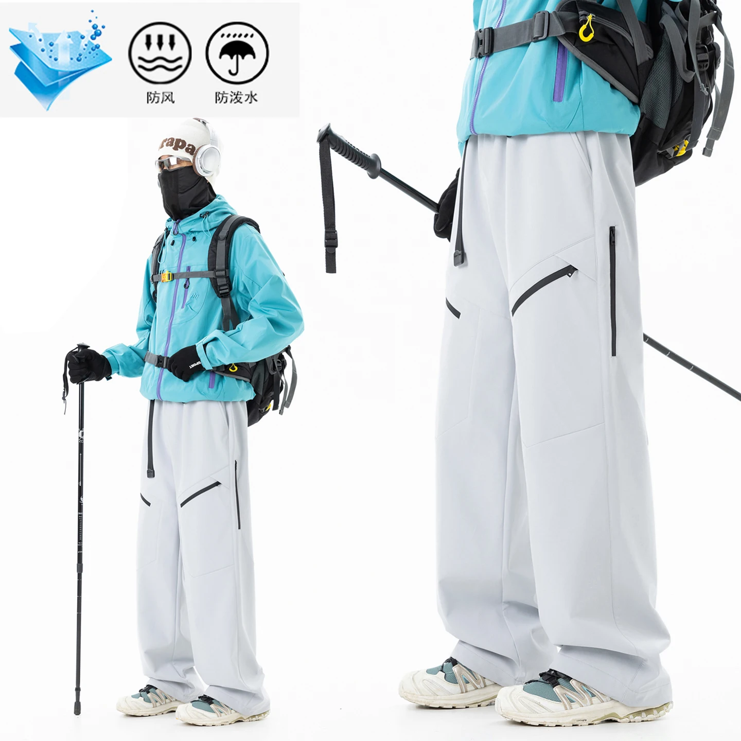 Pantalones de asalto de Montañismo al aire libre de otoño, ropa de trabajo informal para hombres, pantalones de pierna recta, pantalones de secado rápido de terciopelo de tres pruebas para jóvenes