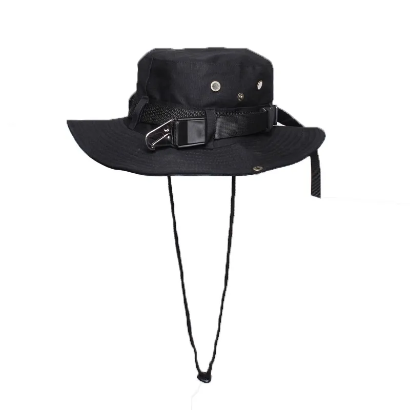 Hip Hop Streetwear Fisherman Hat Men Long Embroideried Bucket Hats Outdoor Travel Beach Foldable Sun Caps