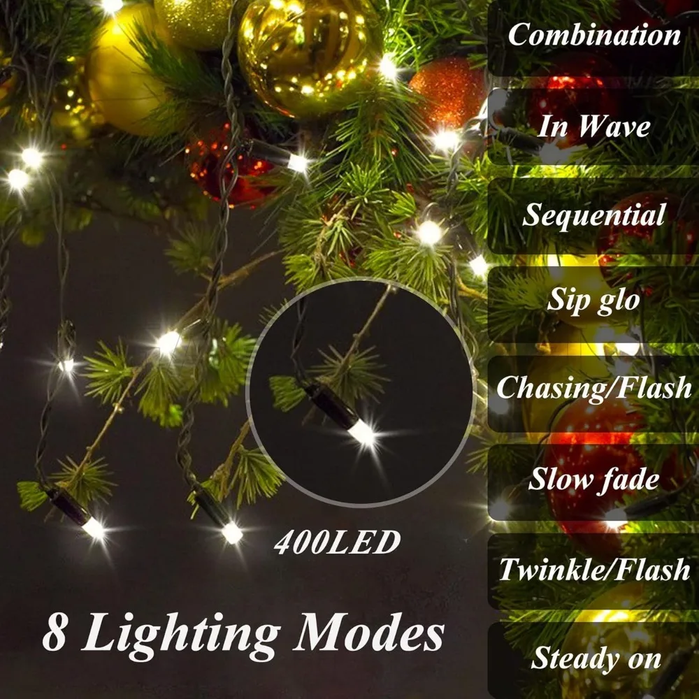 New 2.1meters 140 LEDs Christmas Tree Lights Smart APP Remote Control for Holiday Christmas Lights Tree Home Party Decor Strings