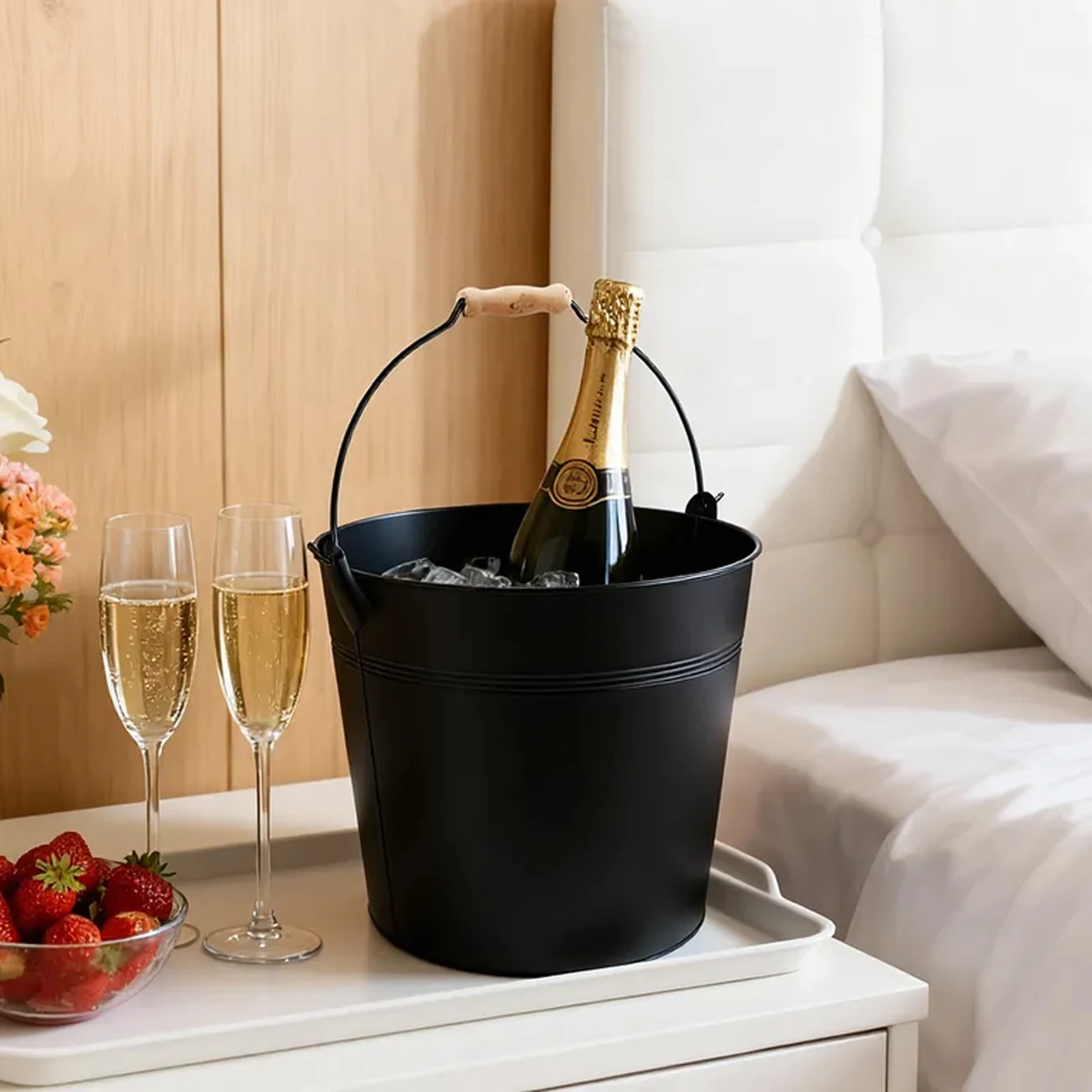 

Metal Buckets With Wooden Handle Party Drink Cooler Bucket Shower Succulent Planters Beer Bucket With Handle