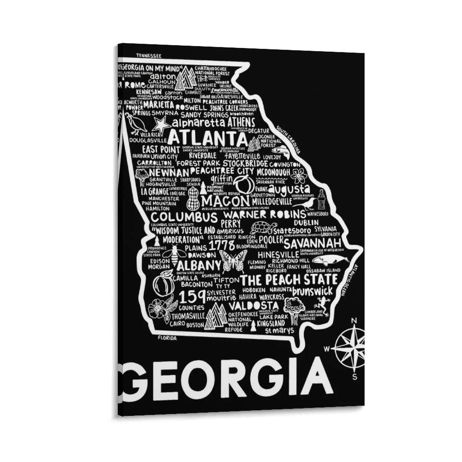 

Georgia Map Canvas Painting poster mural wall art canvas painting