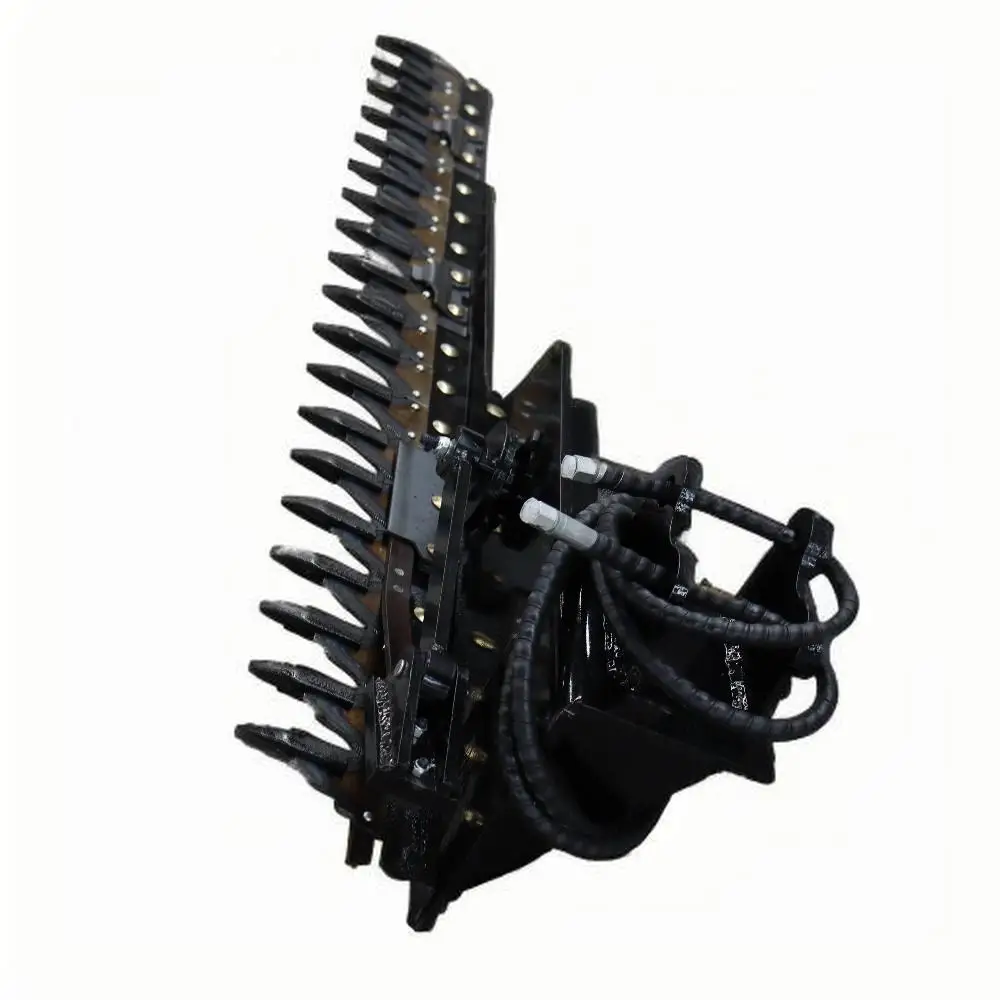 

Excavator mounted hedge trimmer with integrated core bearing components