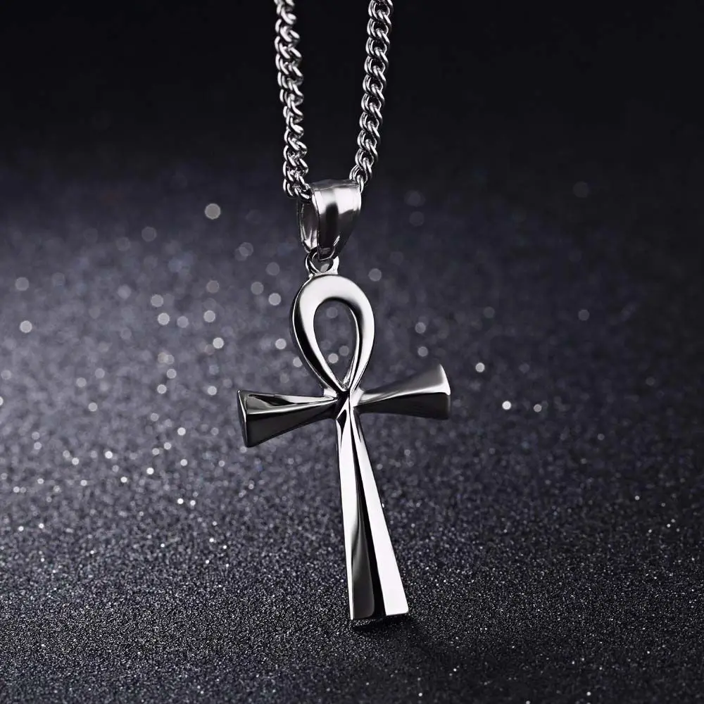 Ankh Fashion Christs Jewelry Gift For Men Women Gold Black Silver Color Accessories Jesus Chain Cross Necklace Pendants Choker