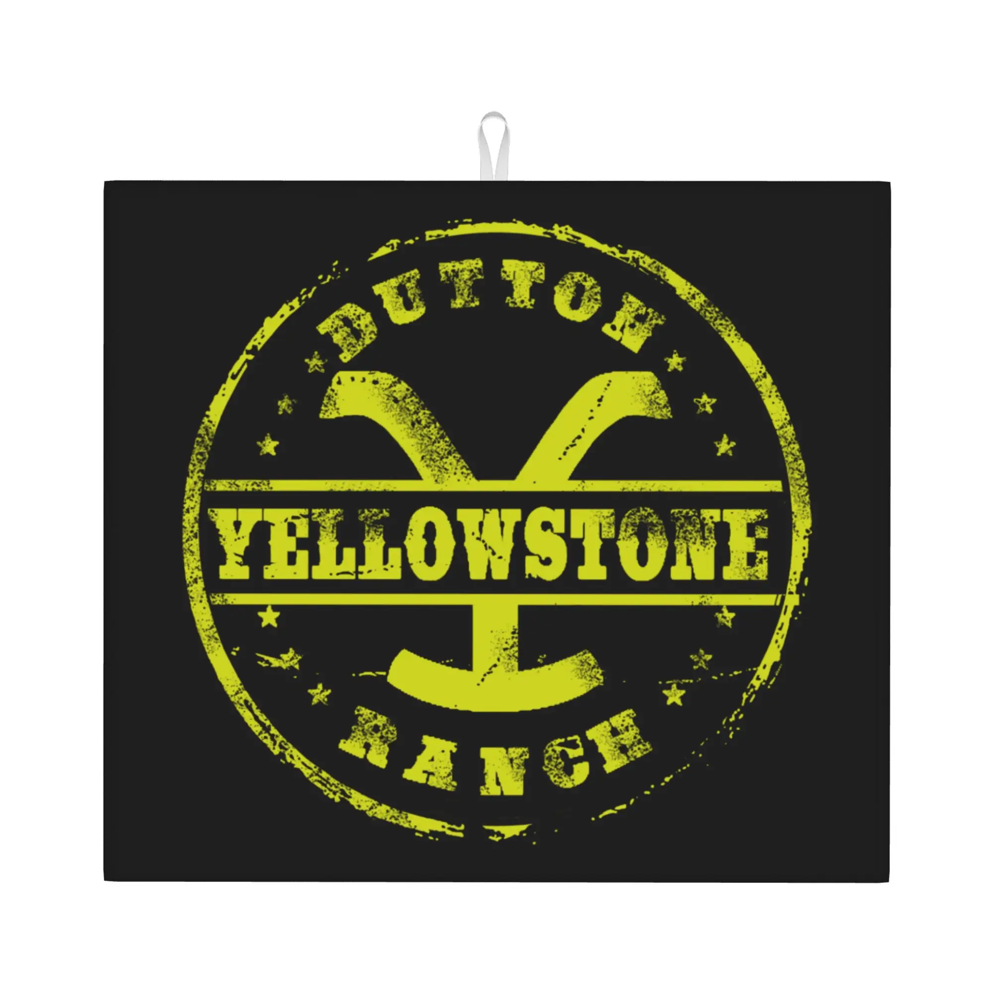 Duton Ranch Yellowstone Logo Non Slip Kitchen Counter Protector Mat Barware Tableware Reusable  Bathroom Drying Mat For Kitchen