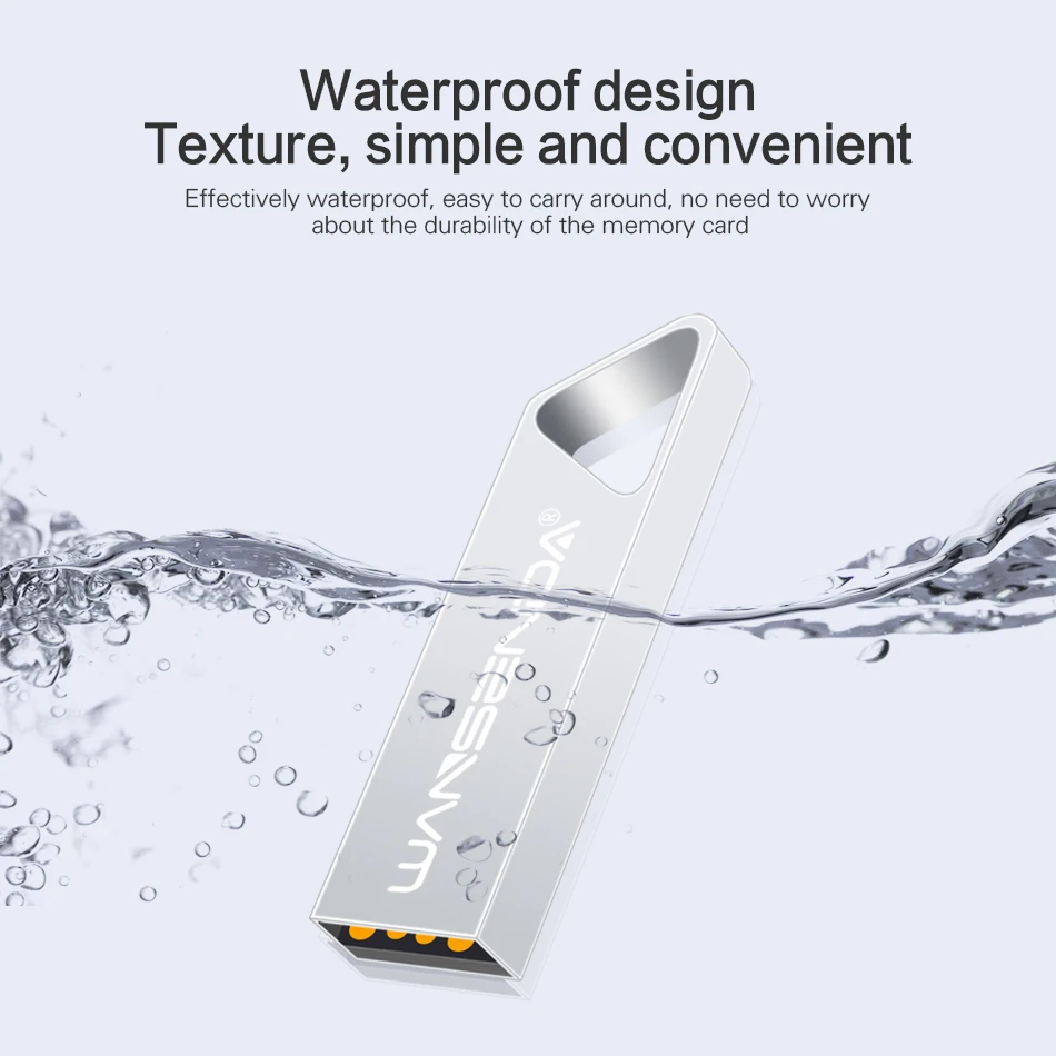Nuevo WANSENDA llavero unidad Flash USB unidad lápiz impermeable 128GB 64GB 32GB 16GB 8GB 4GB memoria USB portátil 2,0 Pendrive