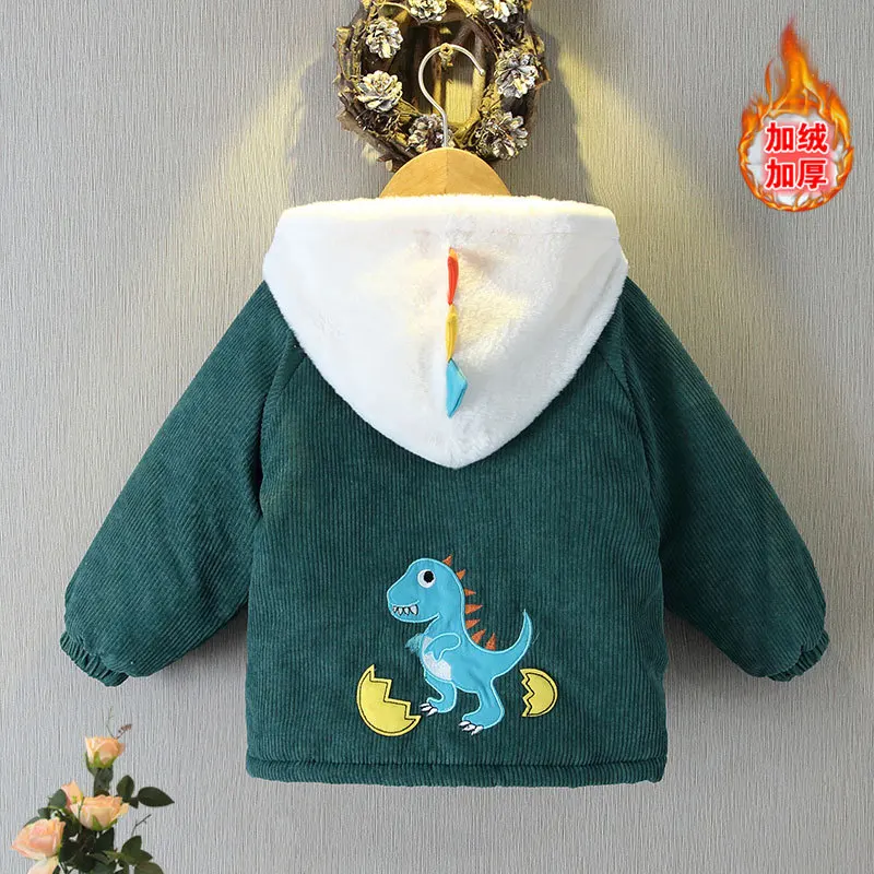 1-8T Kids Winter Clothes Boys Warm Fleece Jackets Coat Hooded Parka Sport Suit Outfits Fashion Children Outerwear Boy Clothing