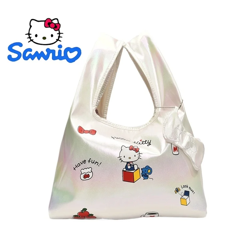 

Hello Kitty Luxury Shoulder Bag Purse Handbag for Women Foldable Bow Design Cute Shopping Tote for Daily Use