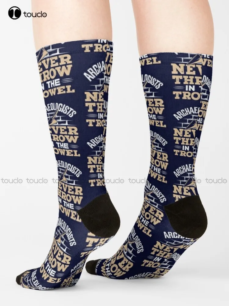 Archaeologists Never Throw In The Trowel Socks Men Socks Personalized Custom 360° Digital Print Gift Harajuku Colorful Retro