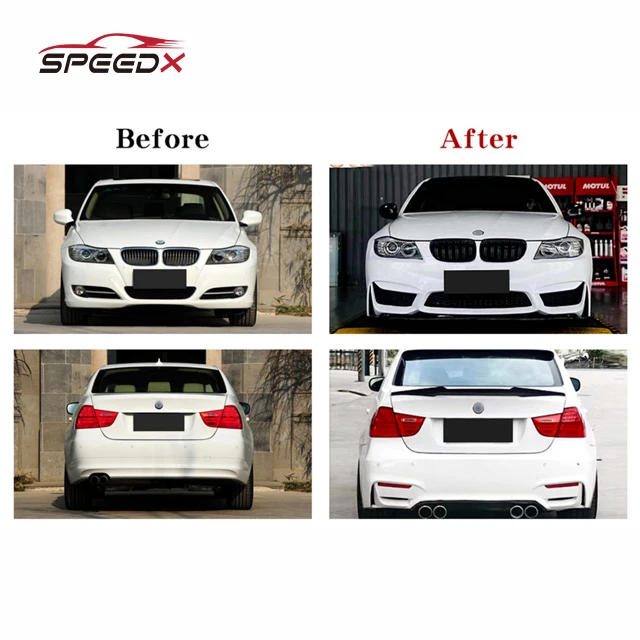 For 3 Series 09-12 E90 Lci Upgrade M4 BodyKit Front Rear Bumper Front Grille Hood Fender