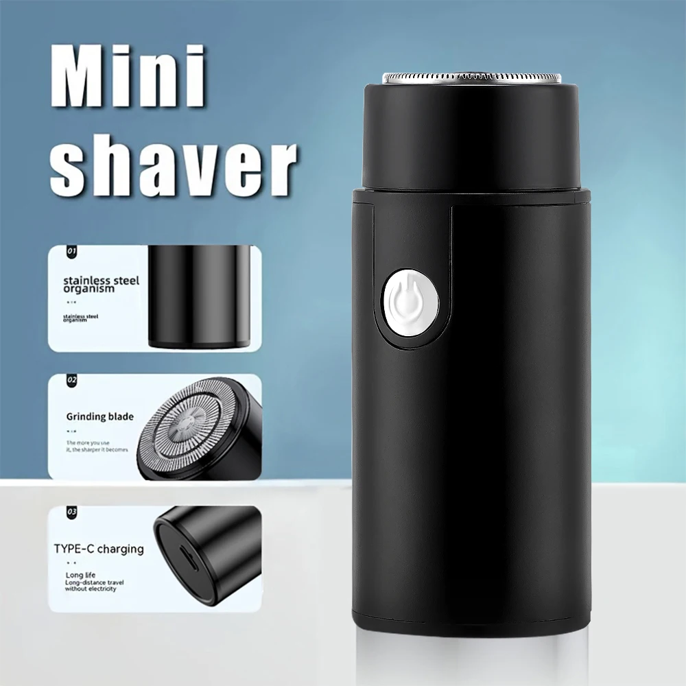 Men's Electric Shaver Mini Travel Beard Razor Shaving Machine Type-c Charging High Speed Hair Trimming Mini Knife